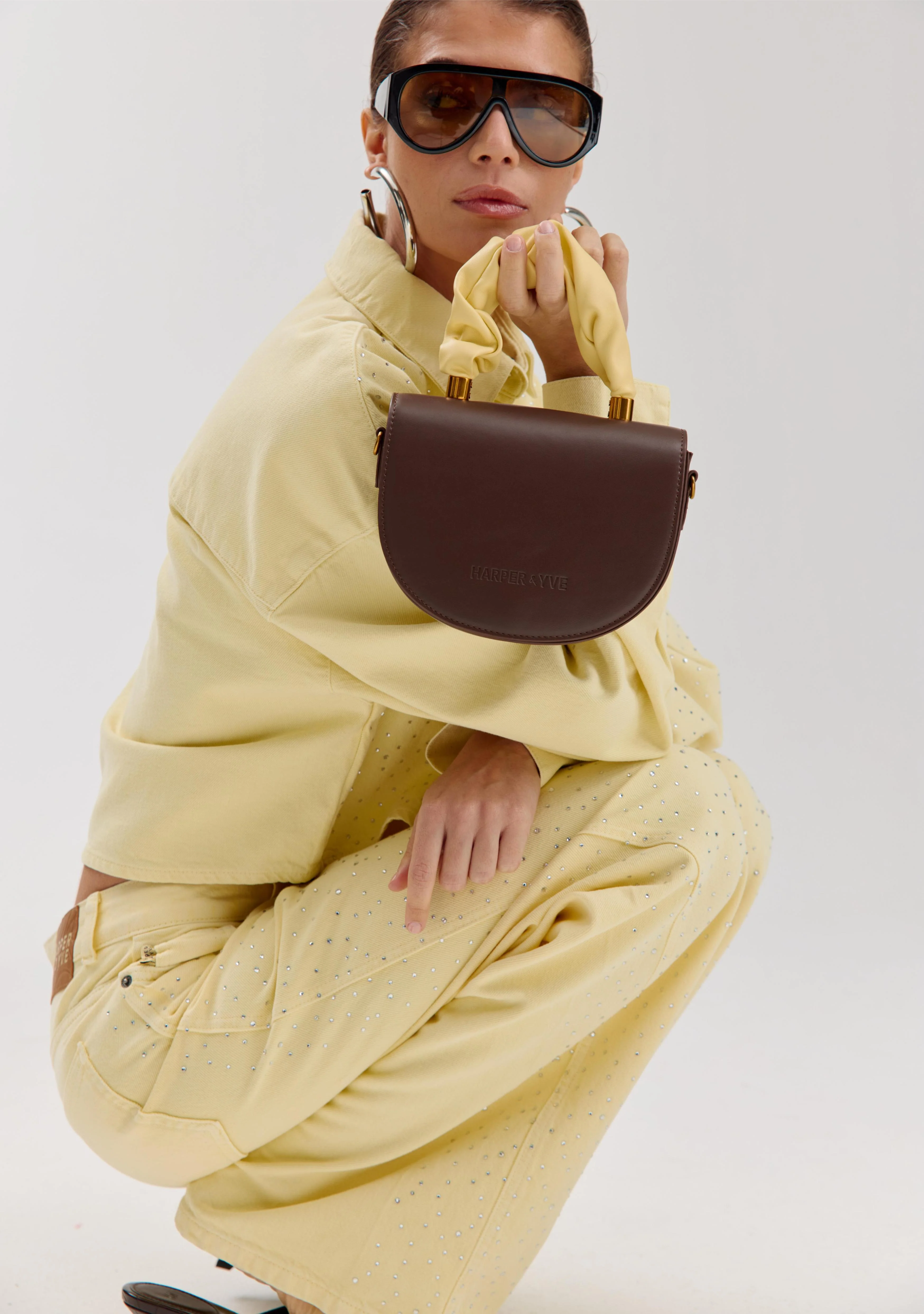 Bag Jace | Saddle brown/light yellow | Harper & Yve - Image 3