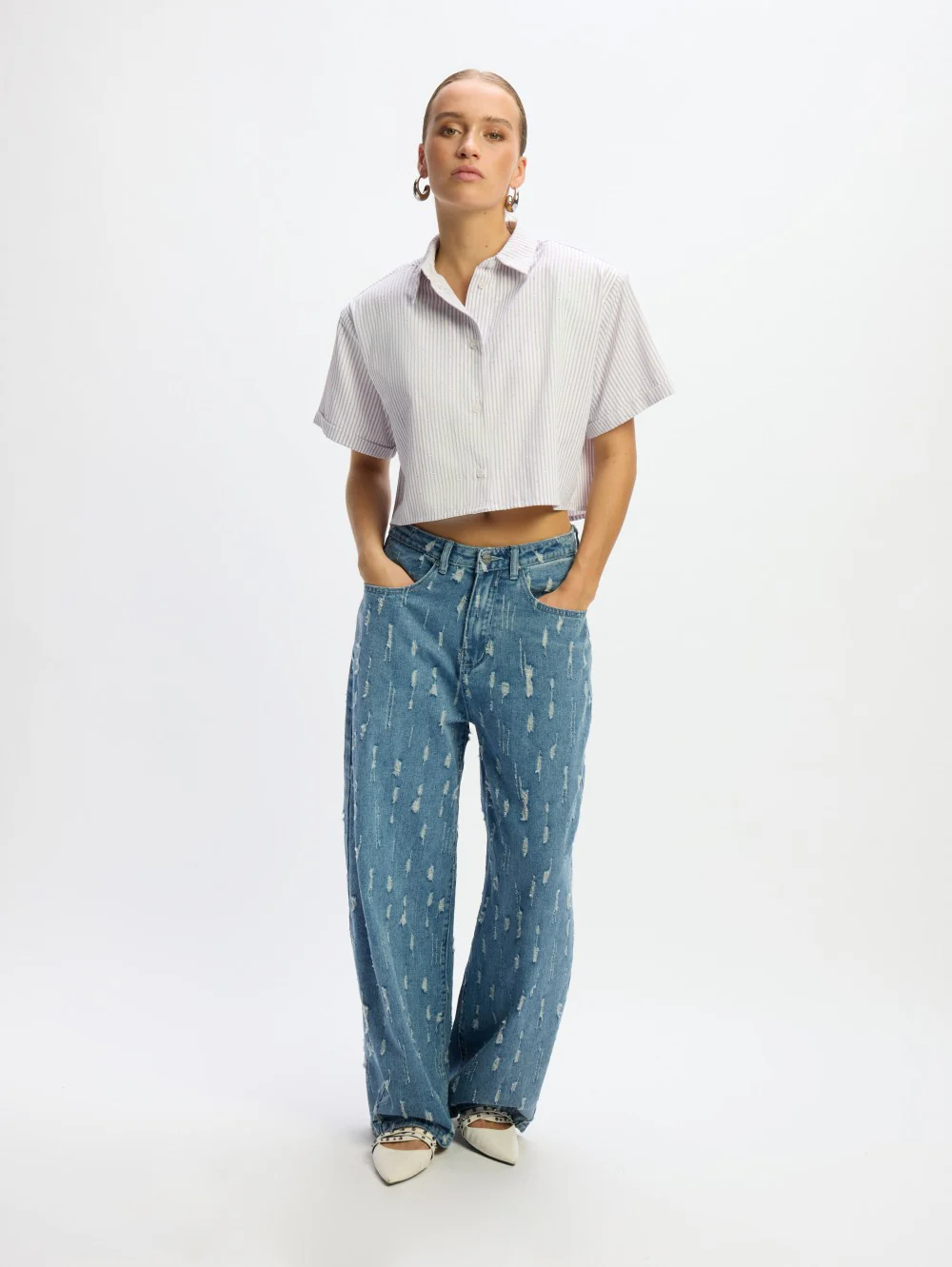 Balloon jeans Emma | Blue denim | Refined Department - Image 2