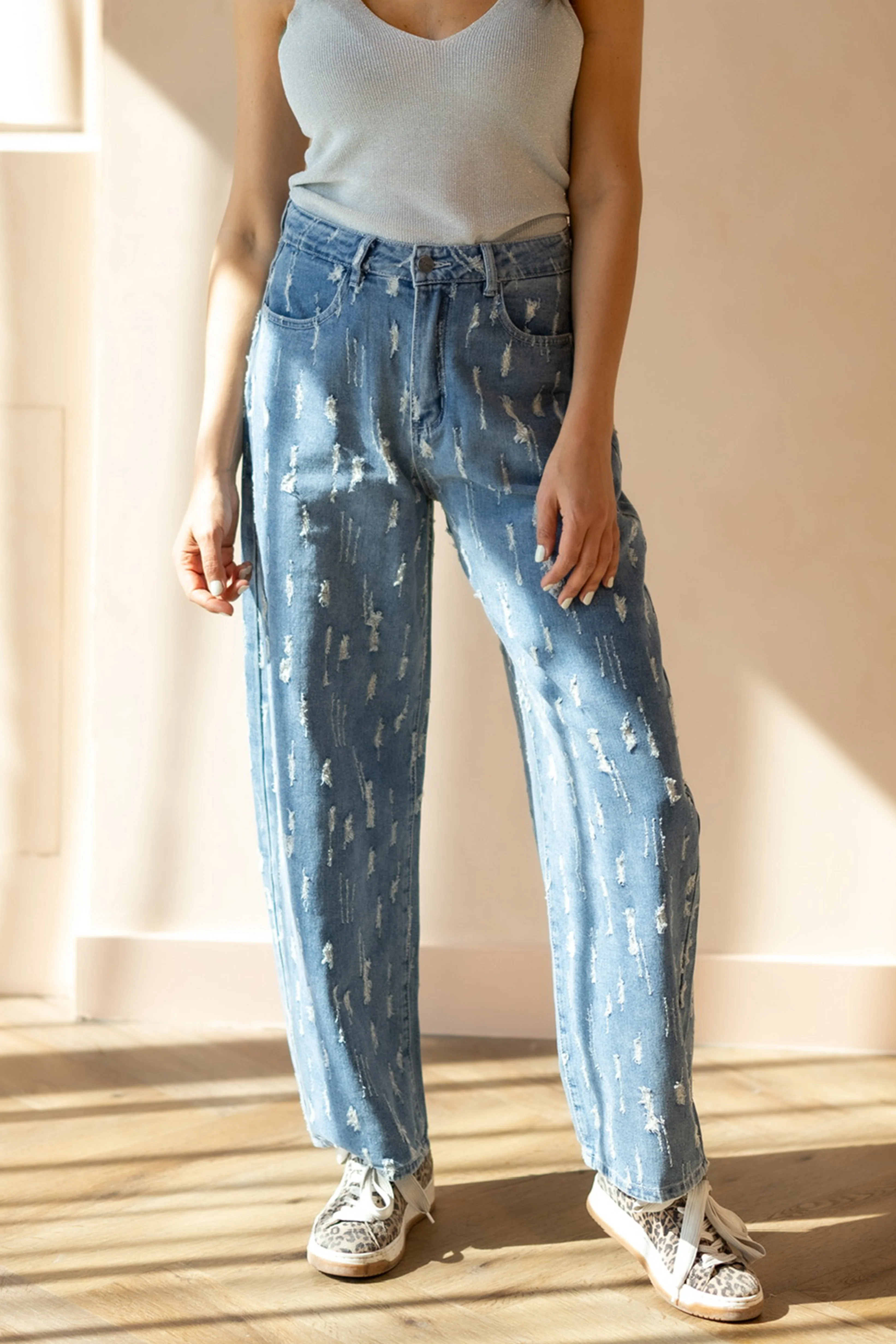 Balloon jeans Emma | Blue denim | Refined Department - Image 4