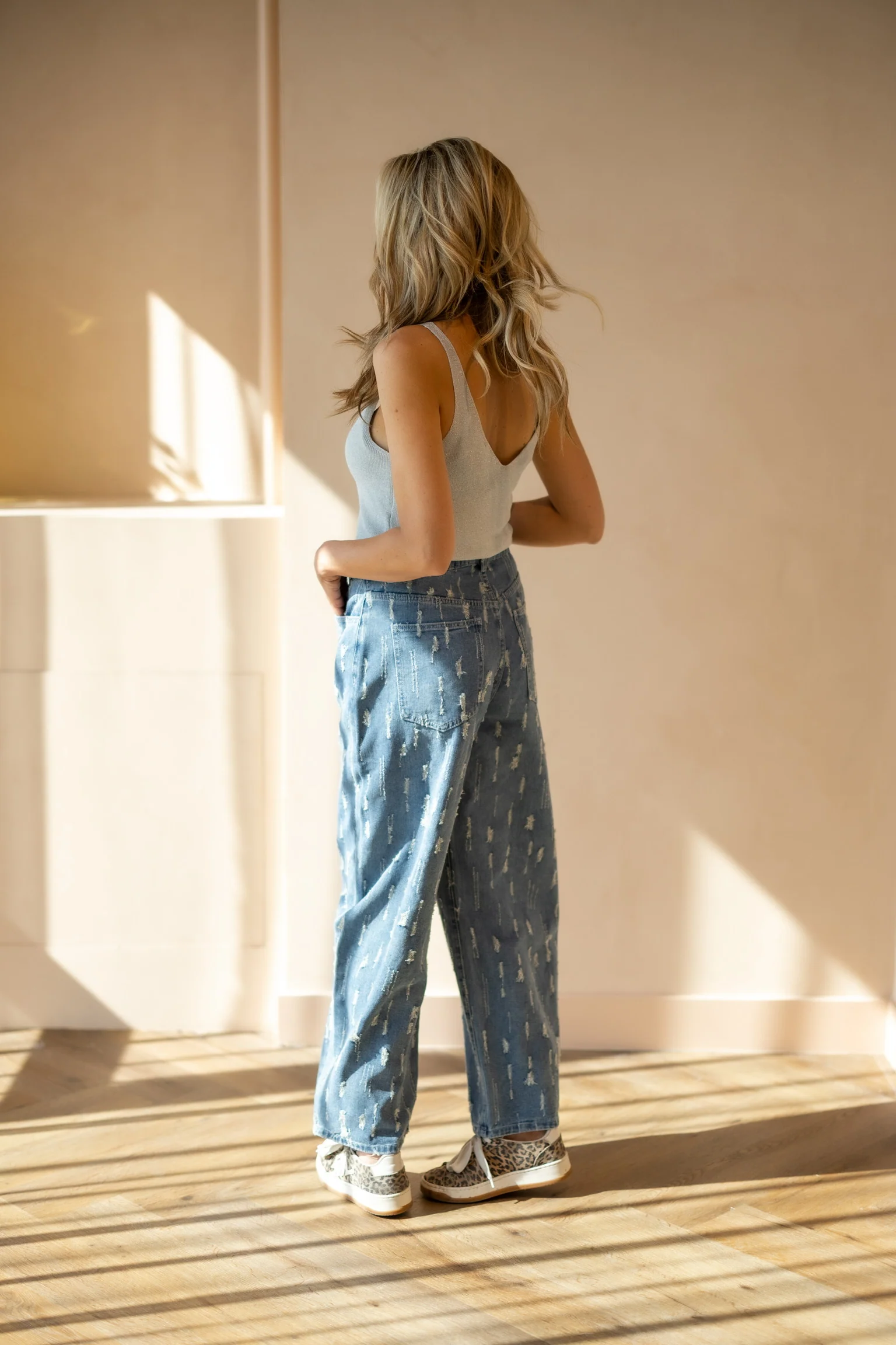 Balloon jeans Emma | Blue denim | Refined Department - Image 8