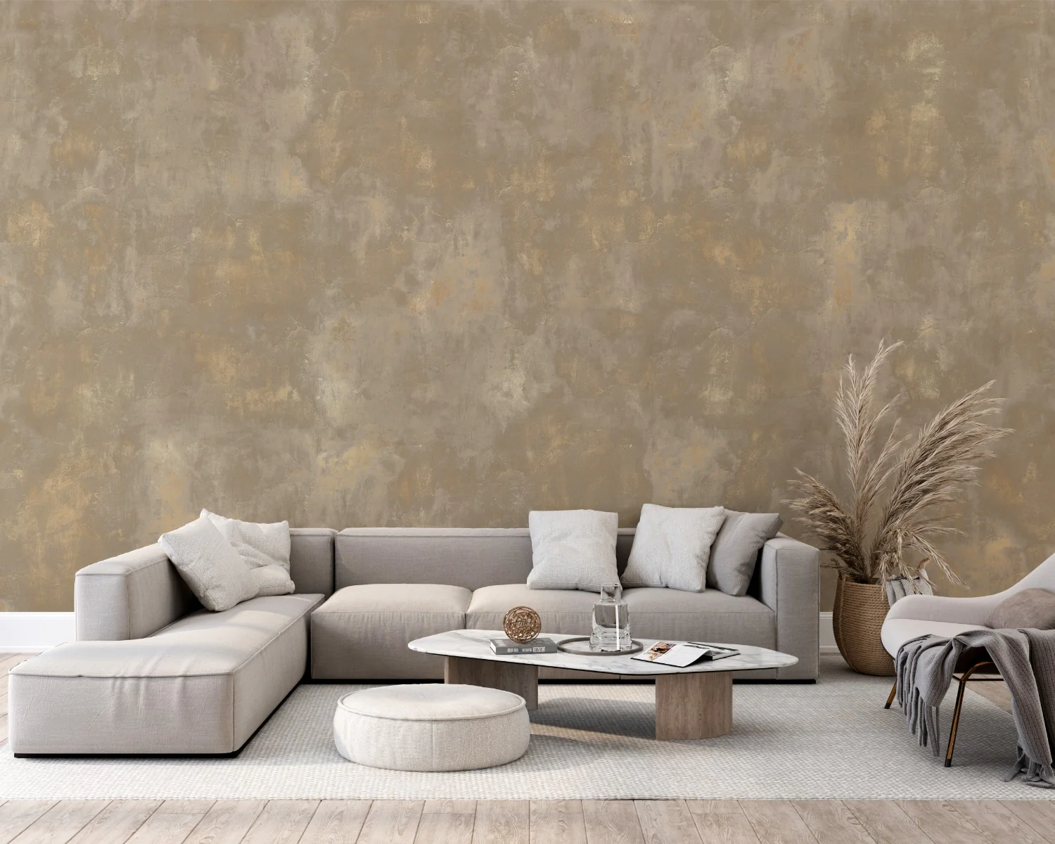 Behang Concrete gold | Lichtbruin | Staaltje - Image 2