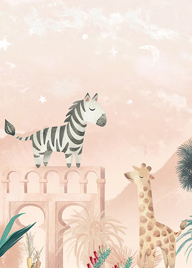 Behang Desert Animals | Roze | Staaltje - Image 2
