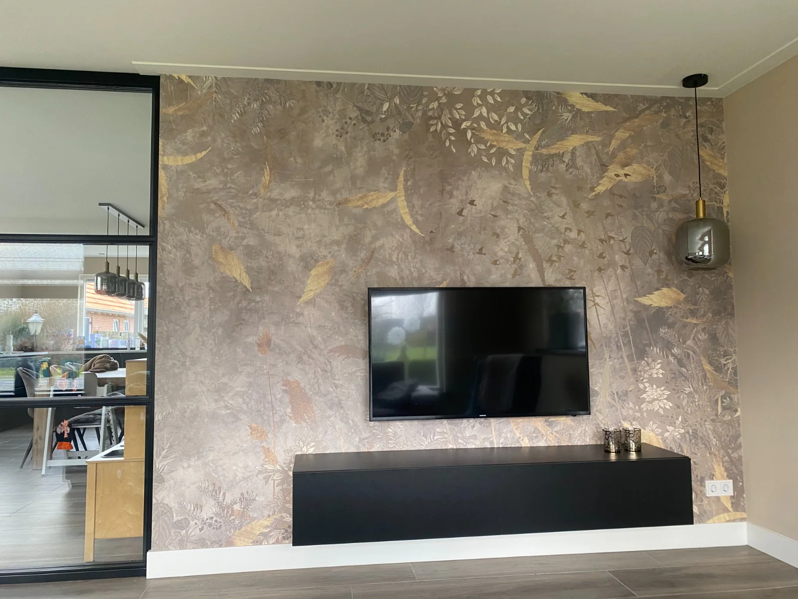 Behang Golden leaves | Beige | Staaltje - Image 3