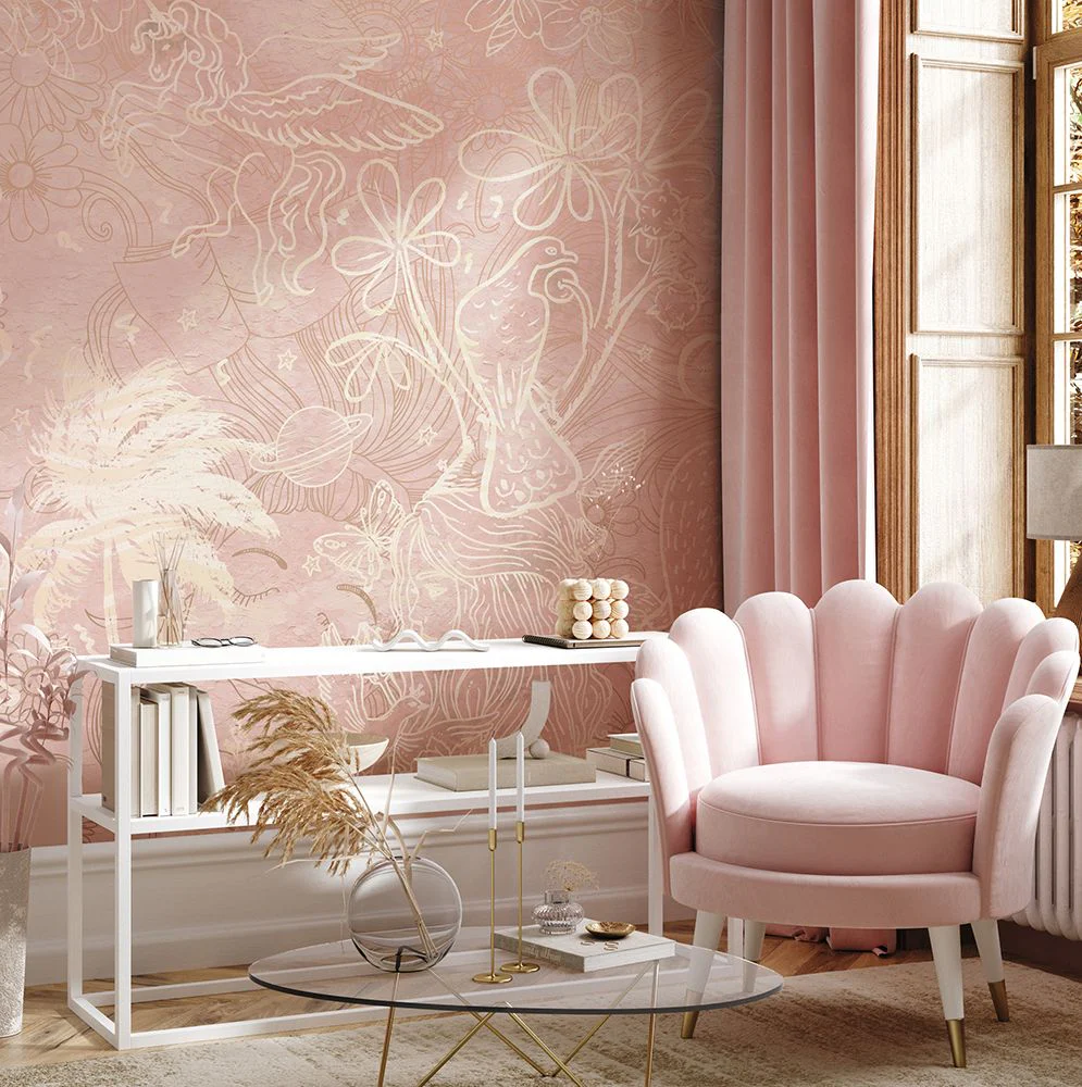 Behang Happy Days | Roze | Staaltje - Image 2