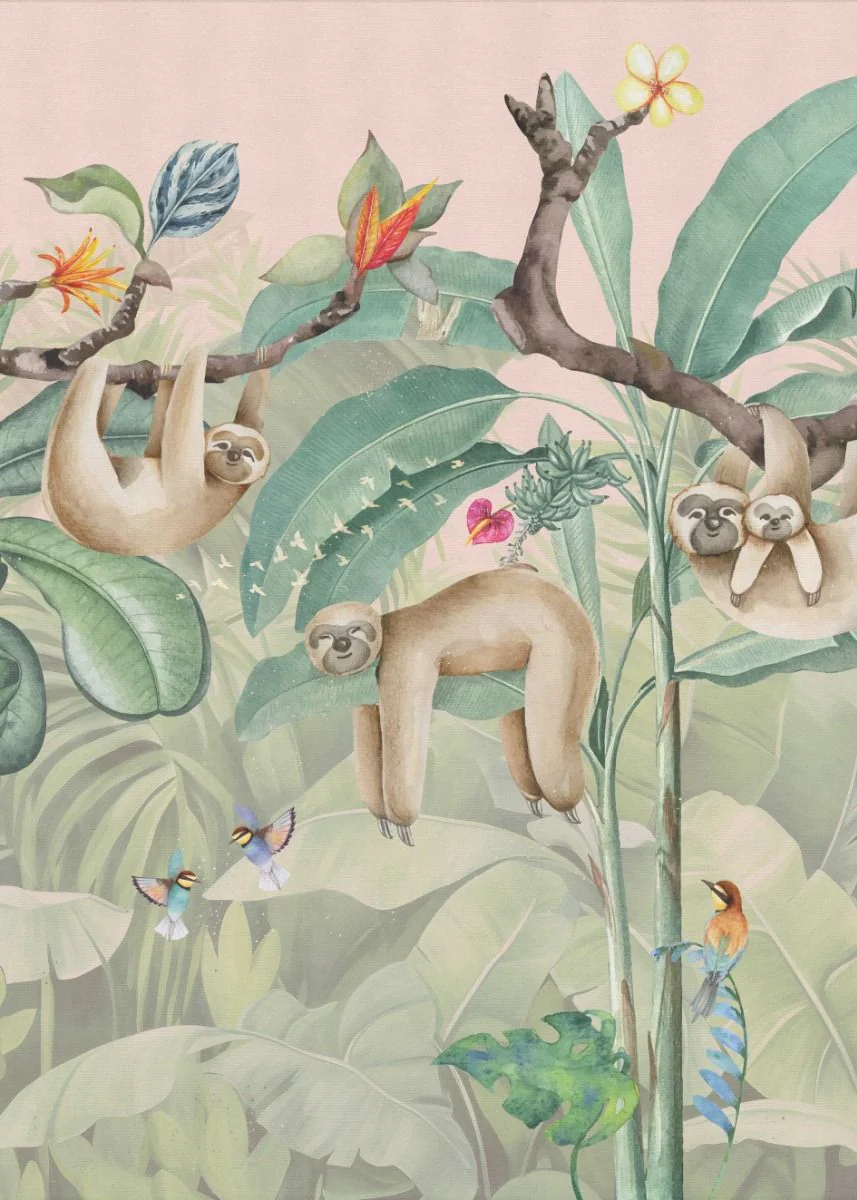 Behang Lazy Luiaard | Jungle Collection | Staaltje - Image 3