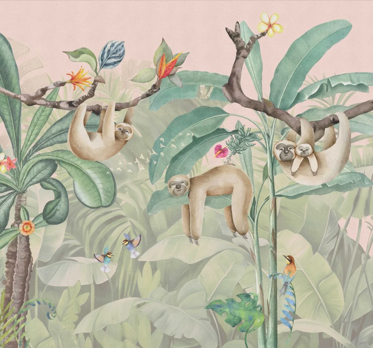 Behang Lazy Luiaard | Jungle Collection | Staaltje - Image 4