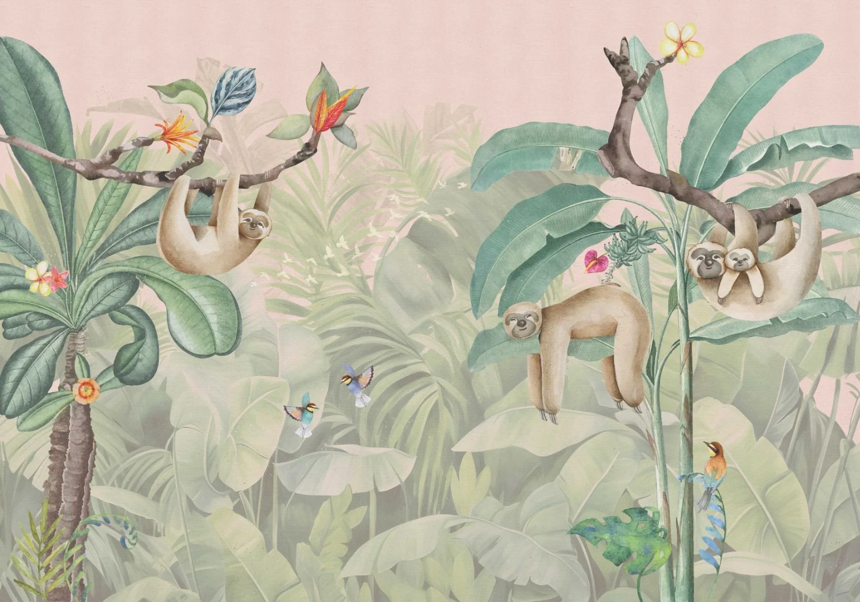 Behang Lazy Luiaard | Jungle Collection | Staaltje - Image 5