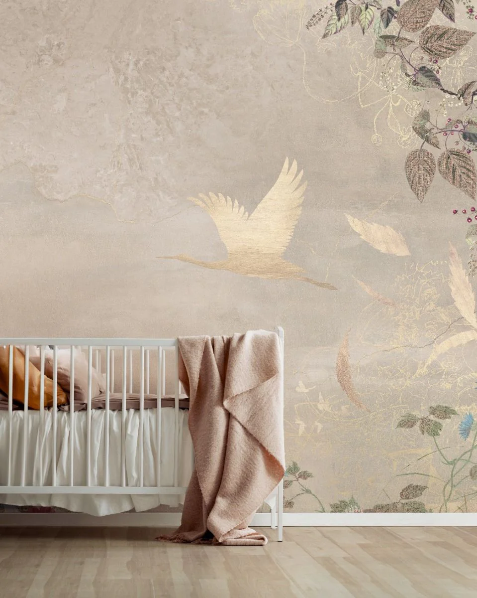 Behang Morning bird | Beige | Staaltje - Image 2