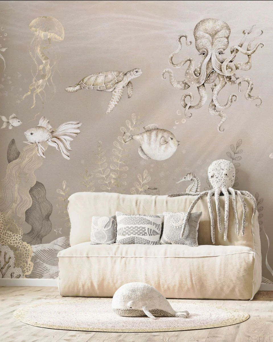 Behang Onderzee | Beige | Staaltje - Image 2
