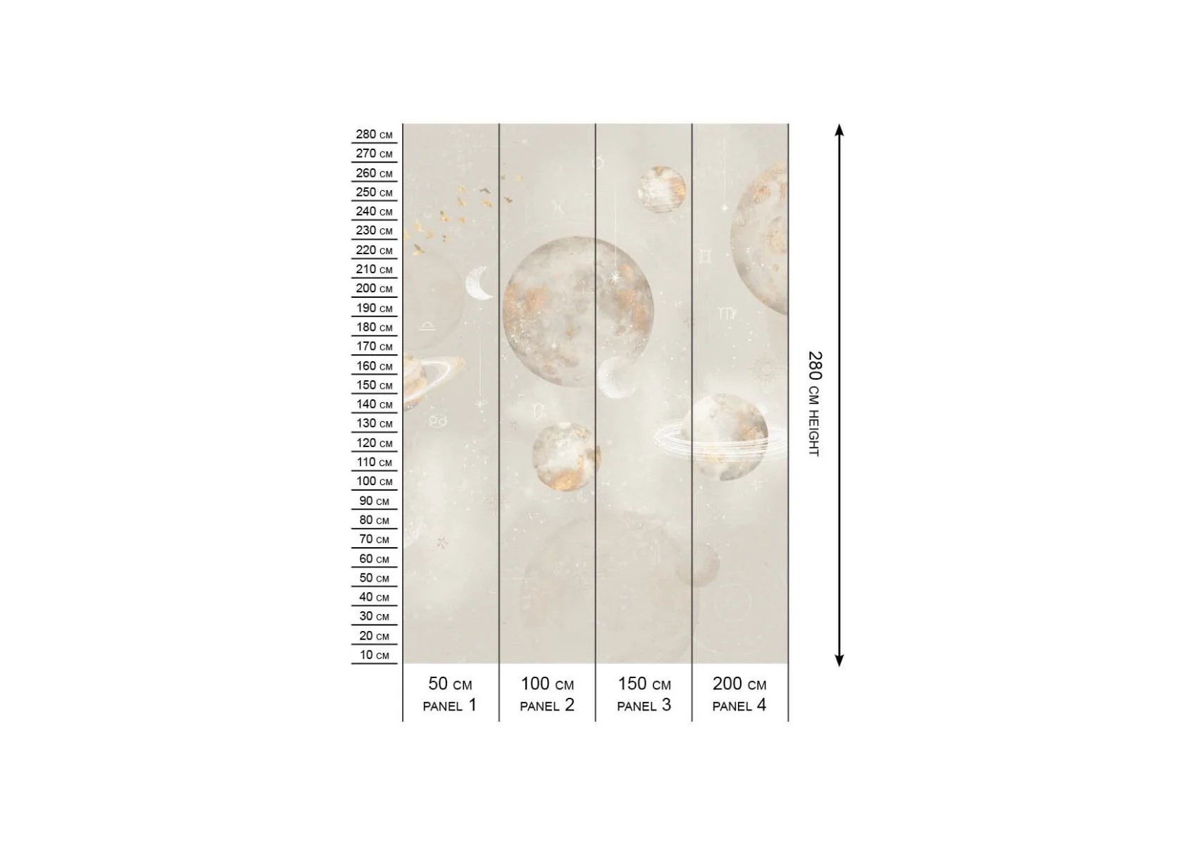 Behang Pastel Planets | Beige | Staaltje - Image 6