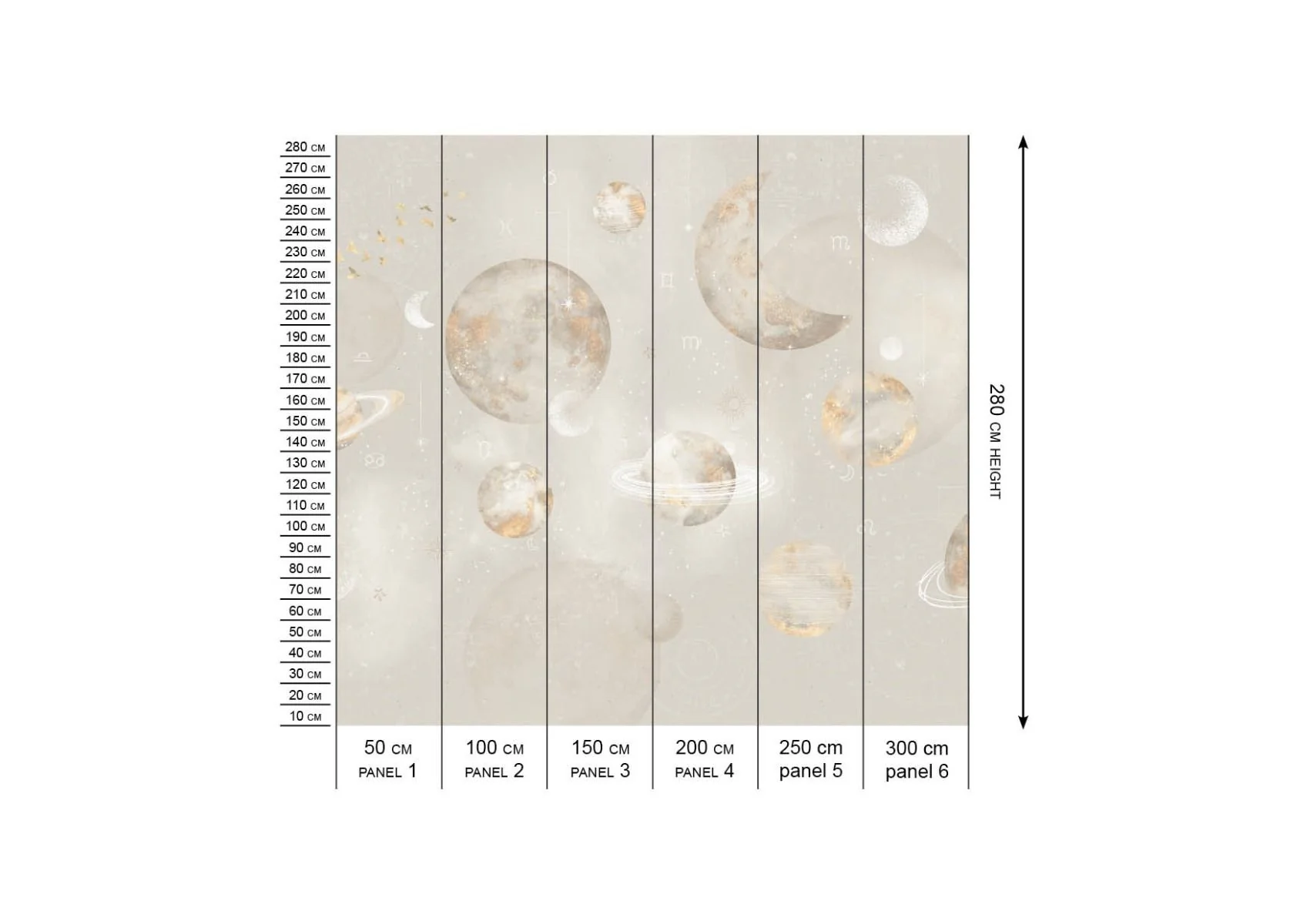 Behang Pastel Planets | Beige | Staaltje - Image 7