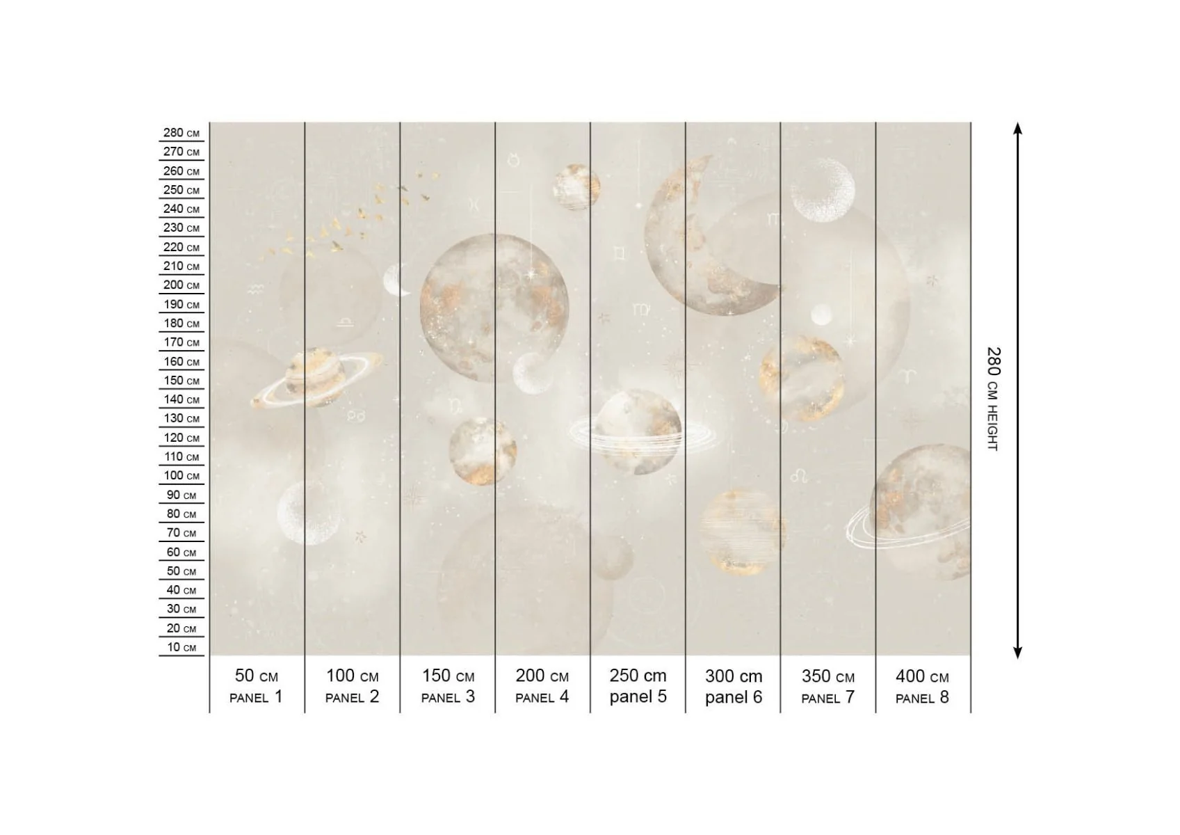 Behang Pastel Planets | Beige | Staaltje - Image 8