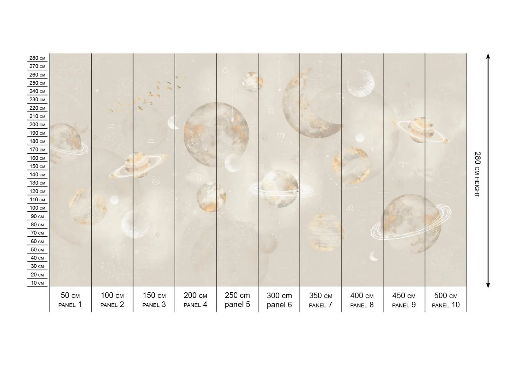 Behang Pastel Planets | Beige | Staaltje - Image 9