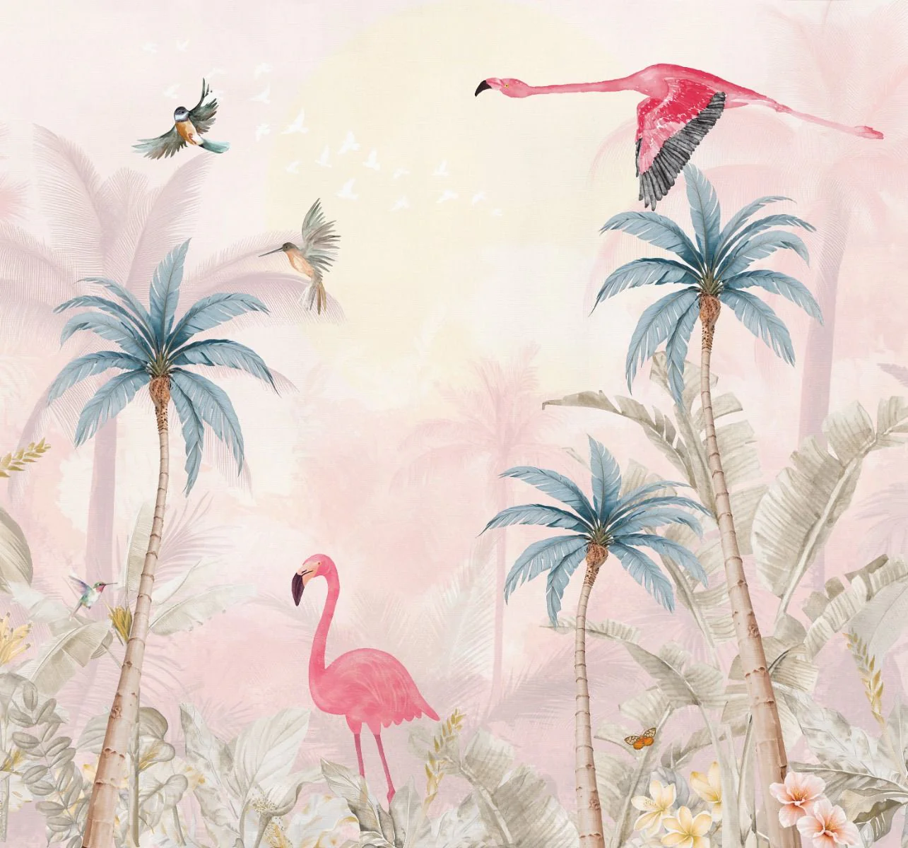 Behang Pink Flamingo | Staaltje - Image 2