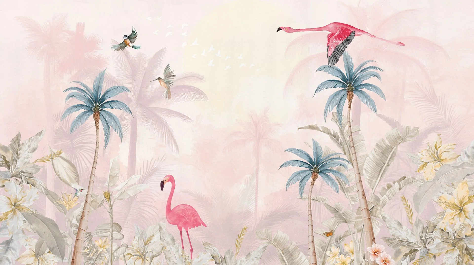 Behang Pink Flamingo | Staaltje - Image 4