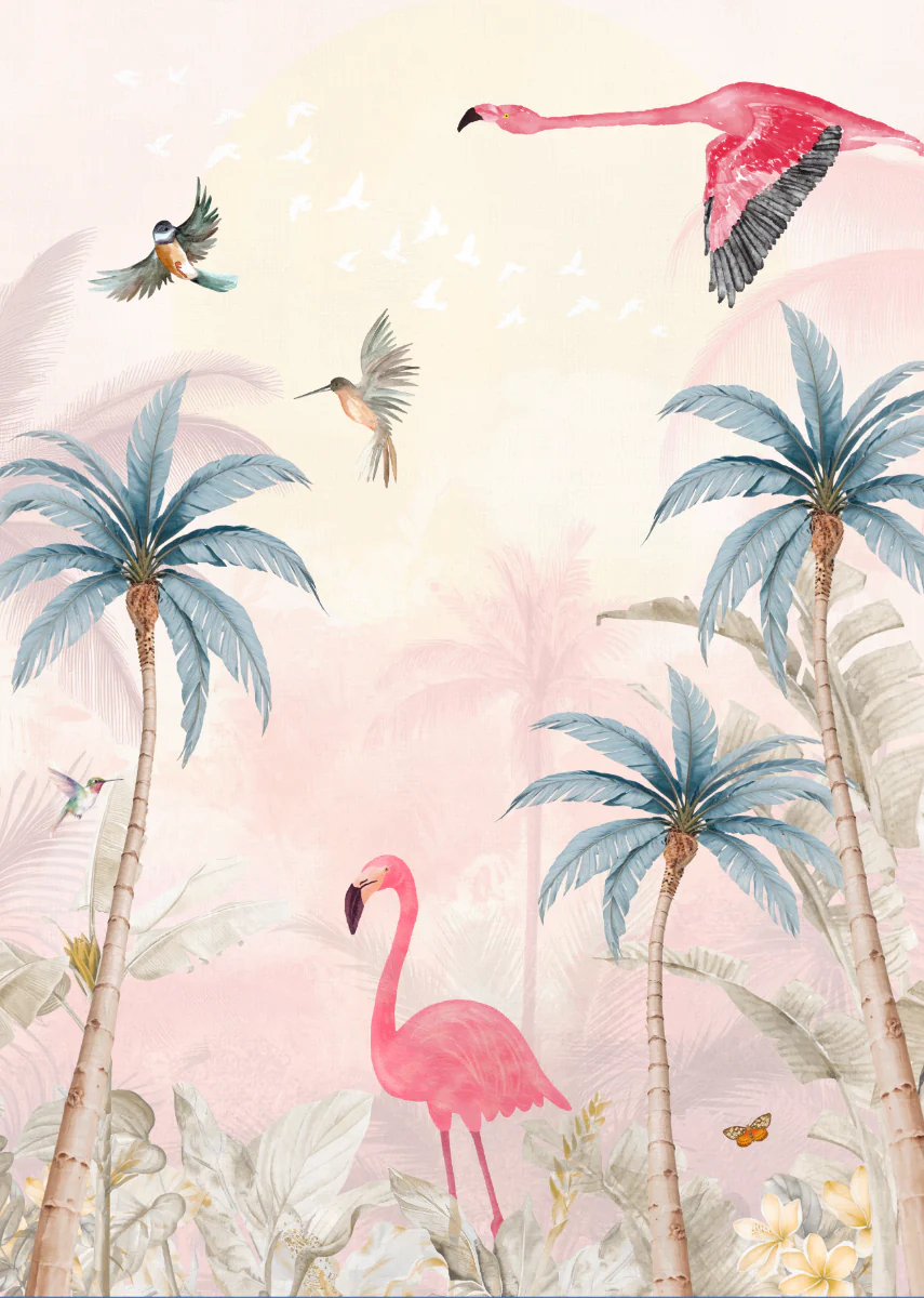 Behang Pink Flamingo | Staaltje - Image 5