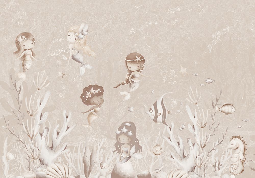 Behang Swimming Mermaids | Beige | Staaltje - Image 4