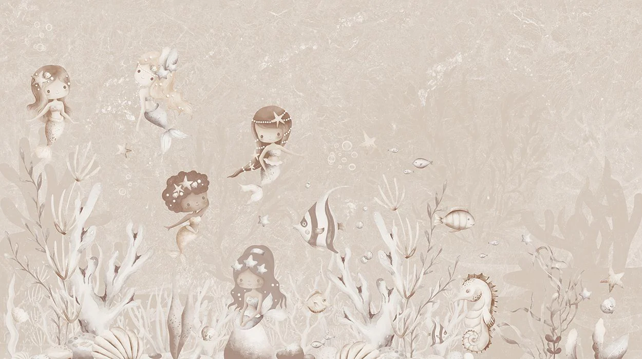 Behang Swimming Mermaids | Beige | Staaltje - Image 5