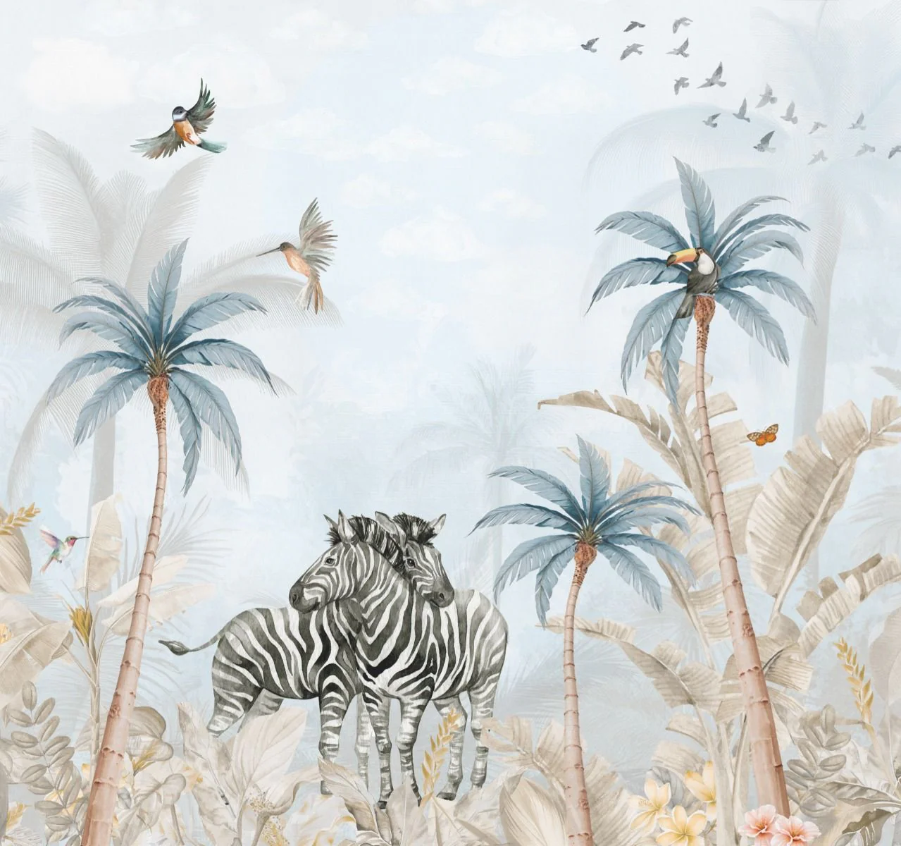 Behang Tropical Zebra's | Staaltje - Image 3
