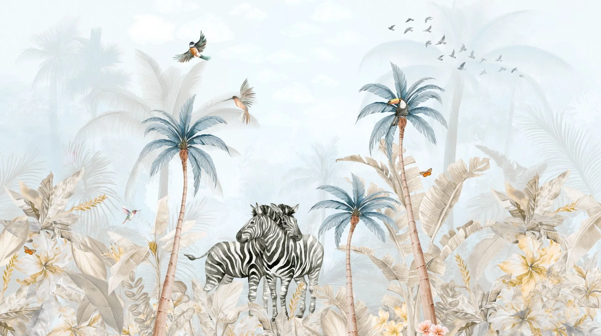 Behang Tropical Zebra's | Staaltje - Image 5