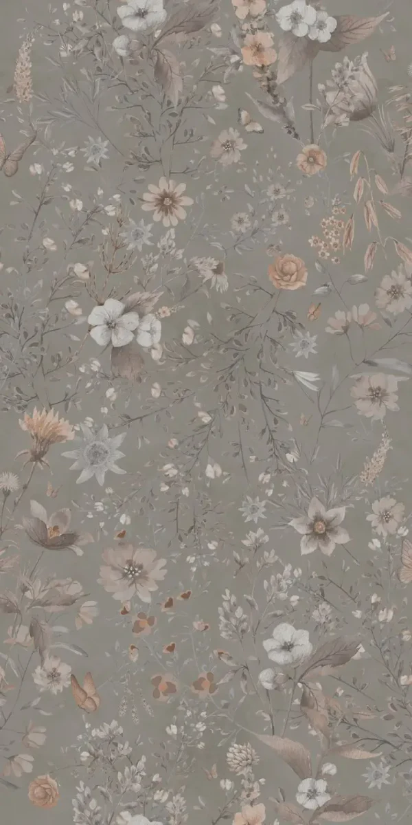 Behang Vintage flowers | Groen | Staaltje - Image 2