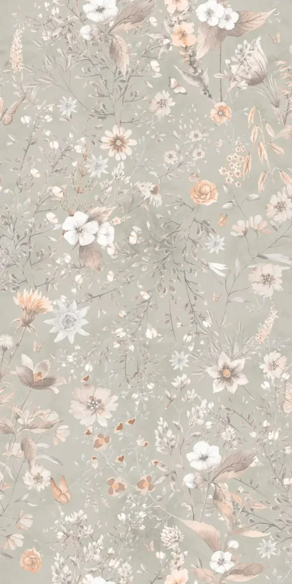 Behang Vintage flowers | Mint | Staaltje - Image 2