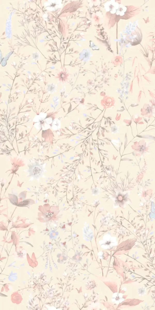 Behang Vintage flowers | Roze | Staaltje - Image 2