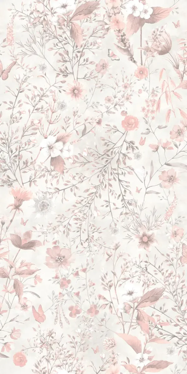 Behang Vintage flowers | Wit | Staaltje - Image 2