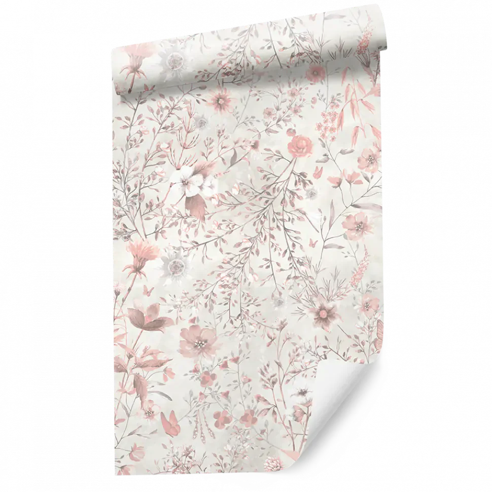 Behang Vintage flowers | Wit | Staaltje - Image 3