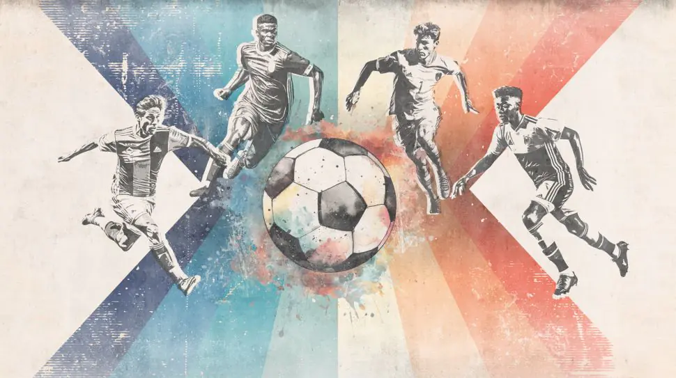 Behang voetbal | Mannen |  Blauw | Staaltje - Image 5