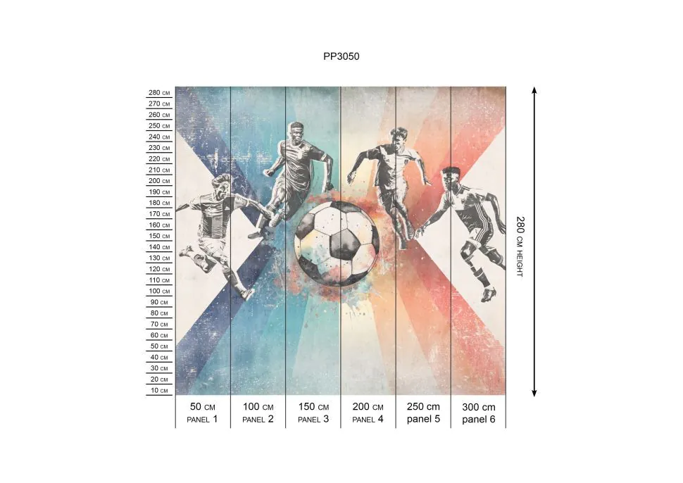 Behang voetbal | Mannen |  Blauw | Staaltje - Image 7