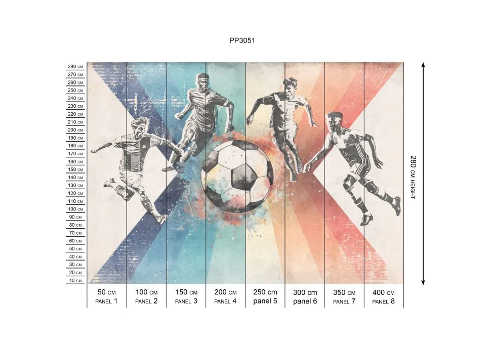 Behang voetbal | Mannen |  Blauw | Staaltje - Image 8