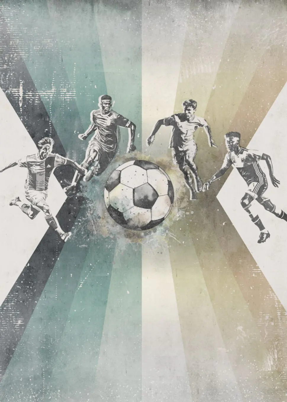 Behang voetbal | Mannen | Groen | Staaltje - Image 2