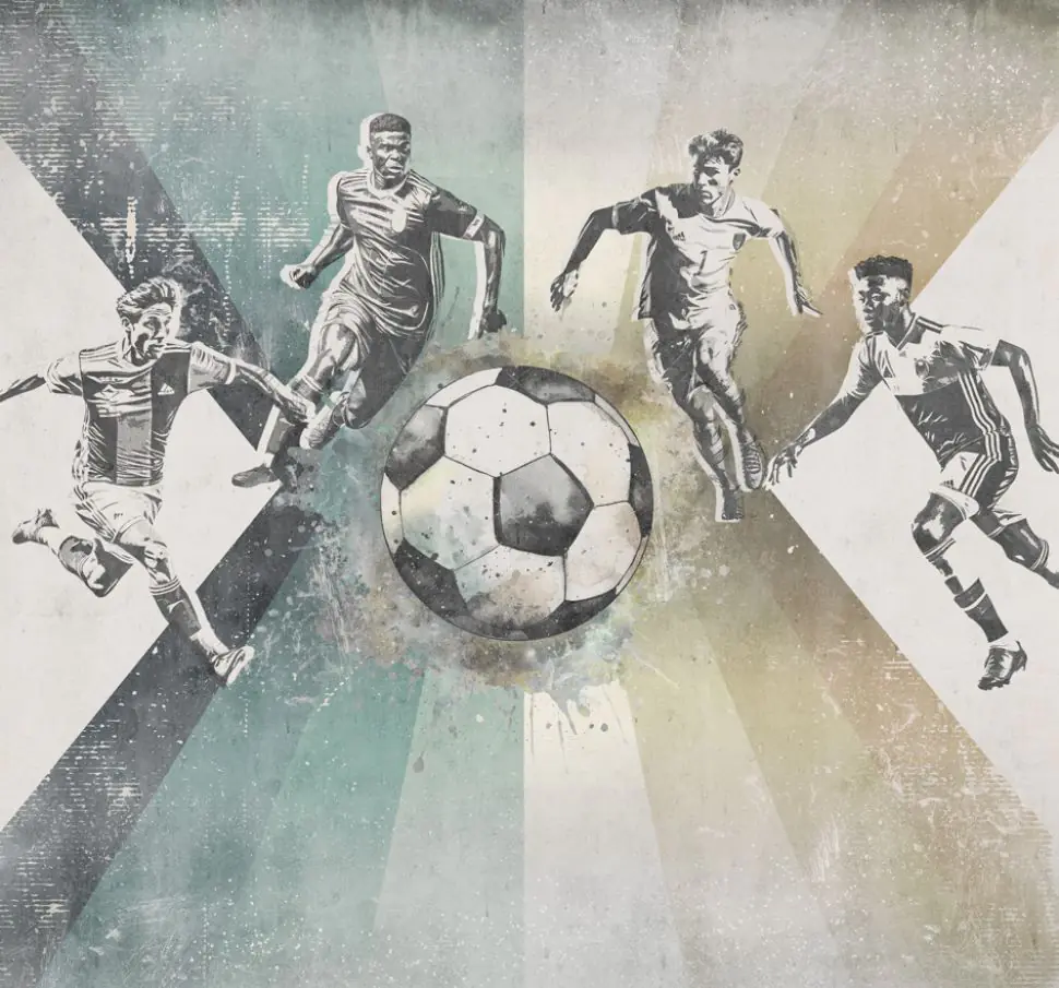 Behang voetbal | Mannen | Groen | Staaltje - Image 3