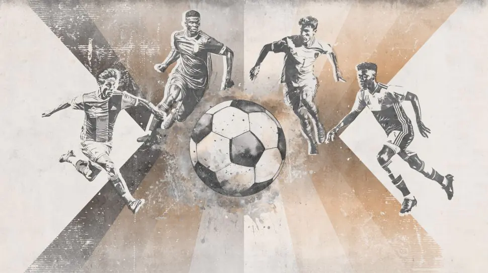Behang voetbal | Mannen | Taupe | Staaltje - Image 5