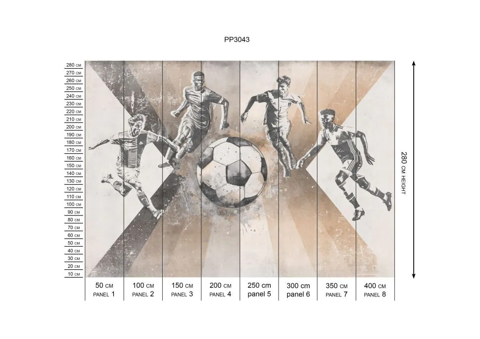 Behang voetbal | Mannen | Taupe | Staaltje - Image 8