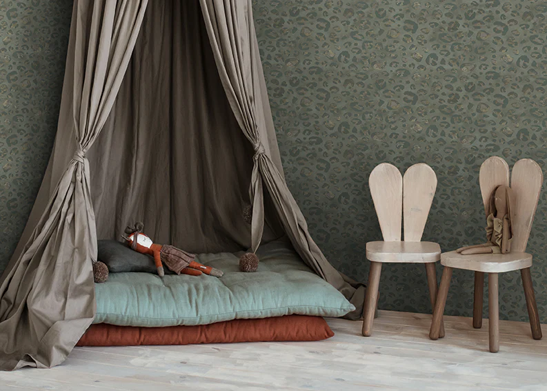 Behang Wild leopard | Groen | Staaltje - Image 2