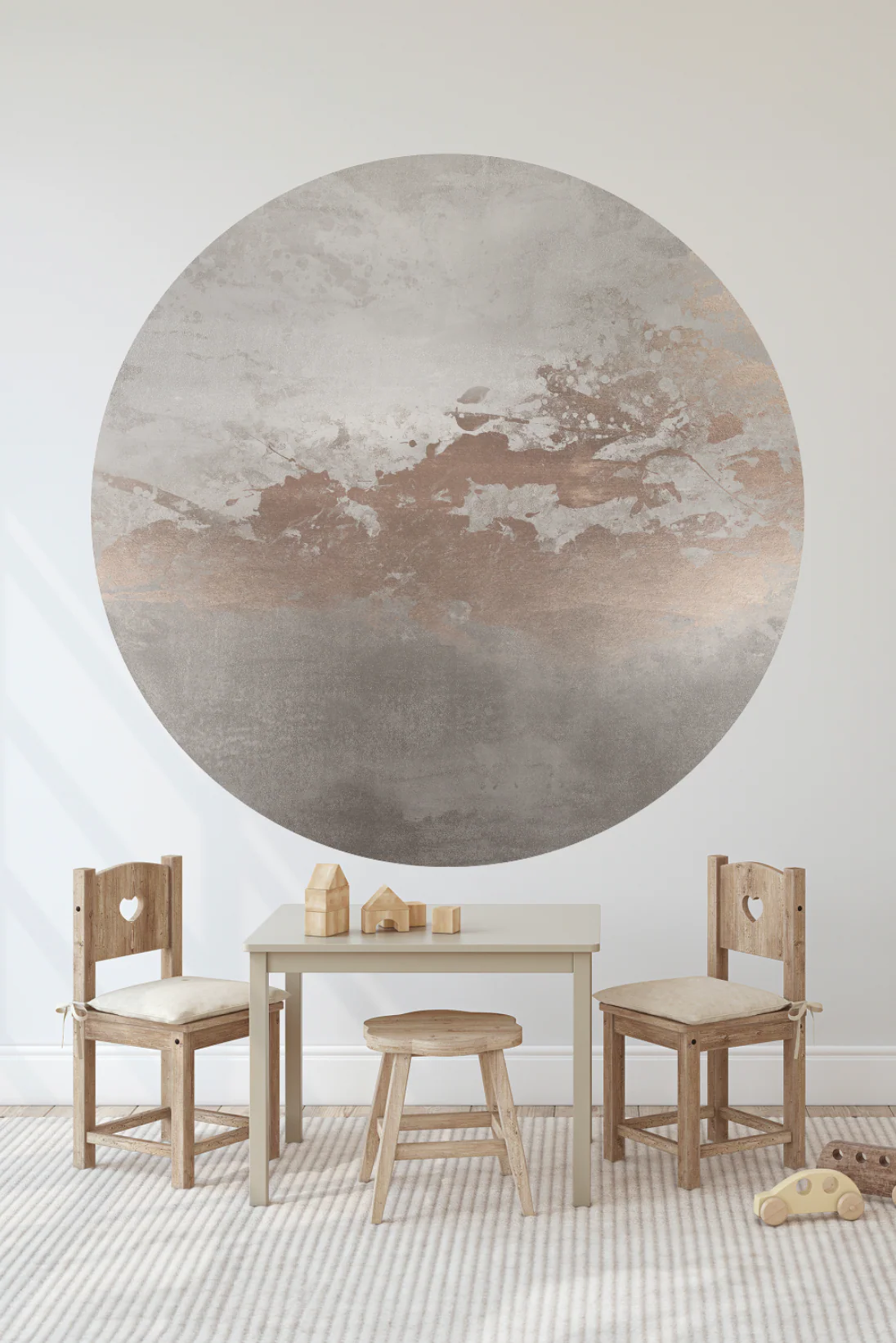 Behangcirkel Abstract gold | Taupe - Image 4