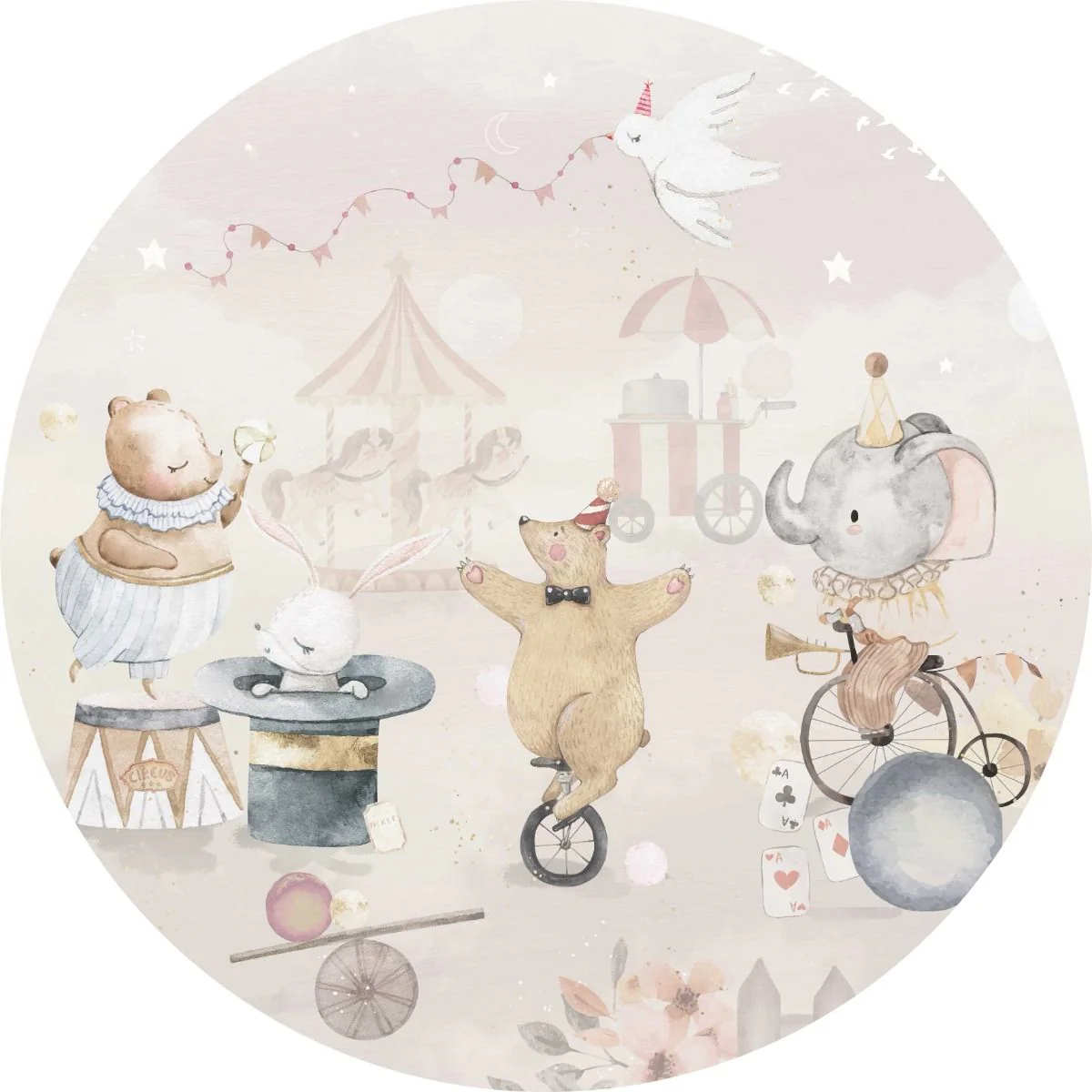 Behangcirkel Circus | Pastel | ⌀ 145 cm | Staaltje - Image 2