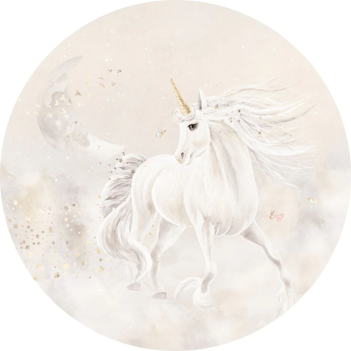Behangcirkel Dreamy unicorn | Beige | Staaltje - Image 2