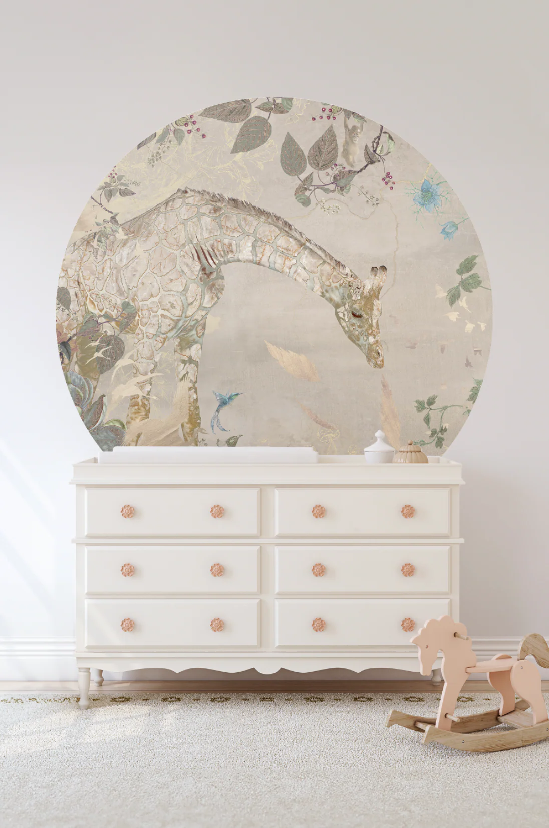 Behangcirkel Giraffe | Beige - Image 2