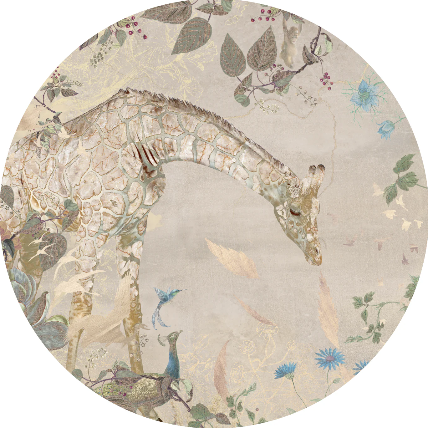 Behangcirkel Giraffe | Beige - Image 4