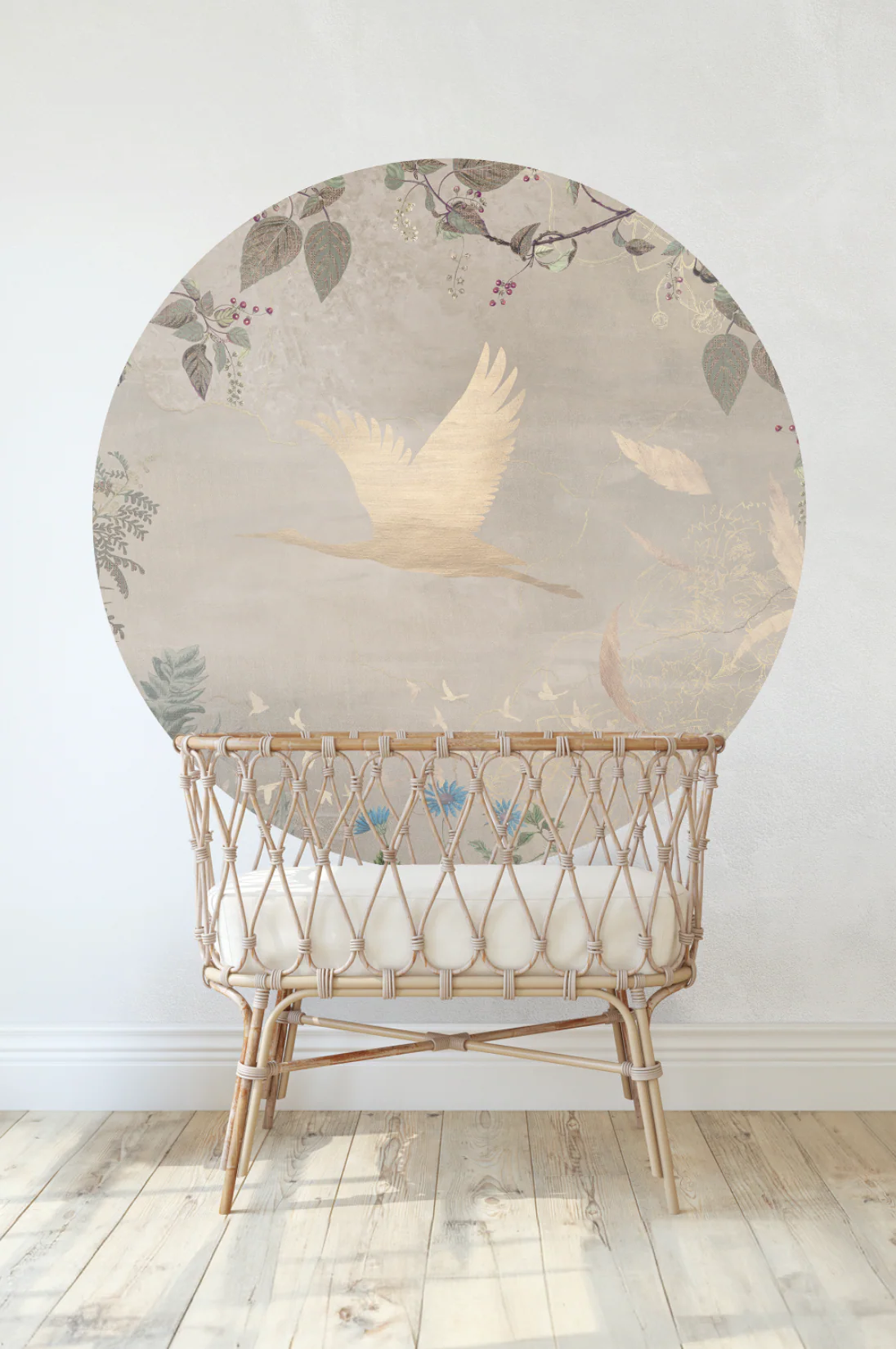 Behangcirkel Morning bird | Beige - Image 4