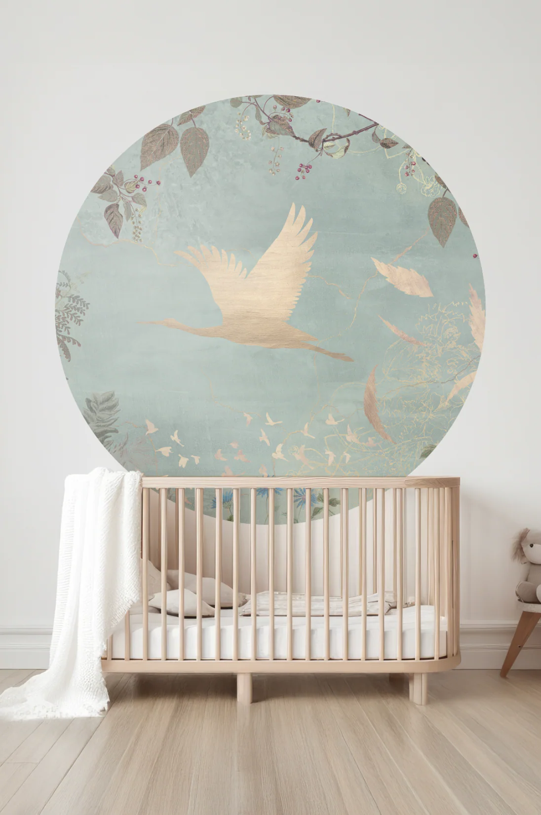 Behangcirkel Morning bird | Mint - Image 2