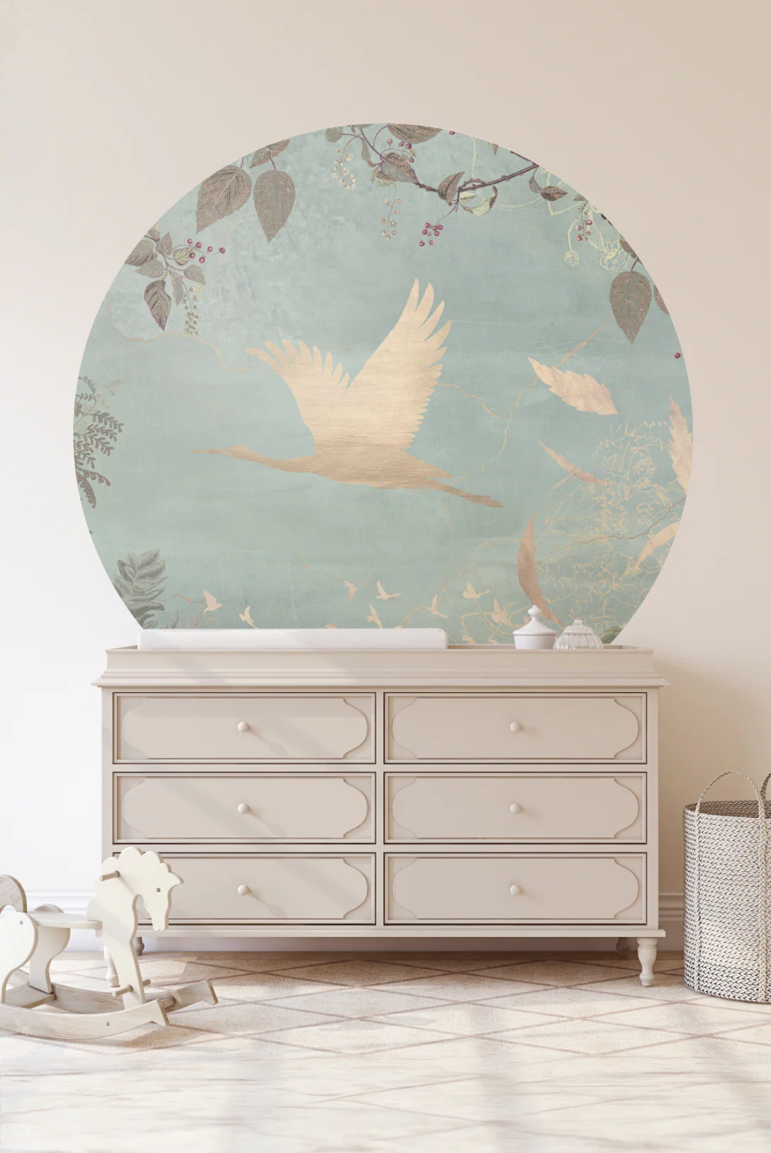 Behangcirkel Morning bird | Mint - Image 3