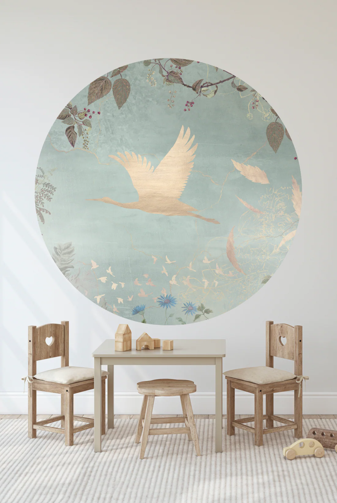Behangcirkel Morning bird | Mint - Image 4