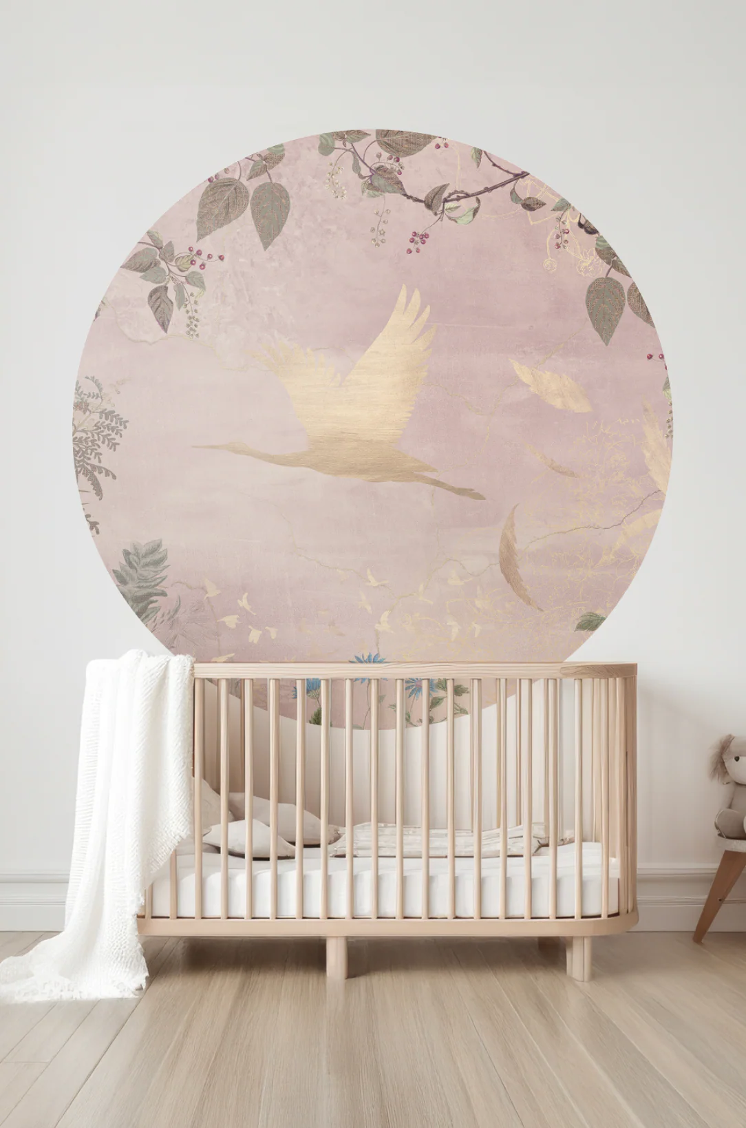 Behangcirkel Morning bird | Roze - Image 2