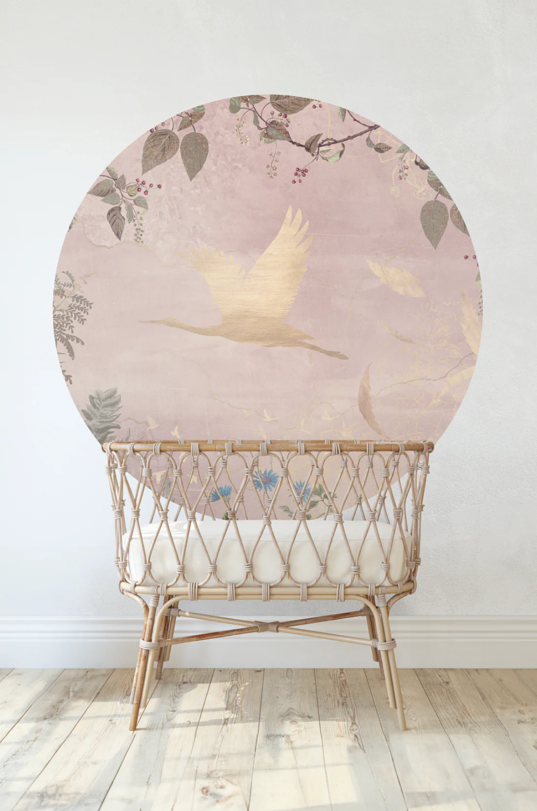 Behangcirkel Morning bird | Roze - Image 3