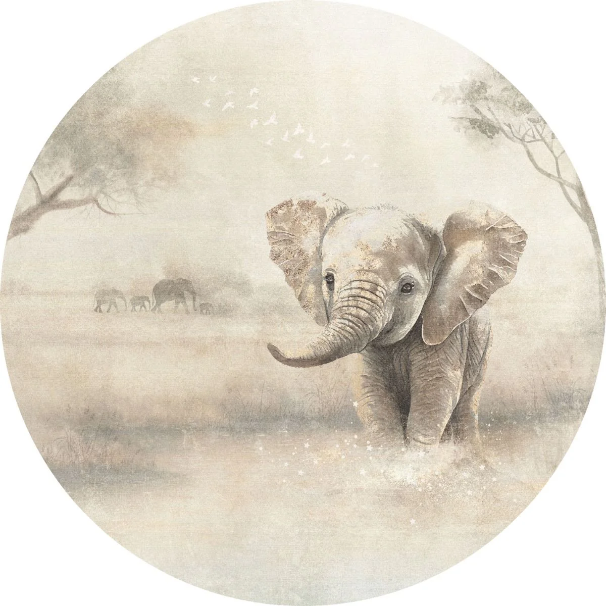 Behangcirkel Olifant | Circle of Life Collection | ⌀ 145 cm - Image 2