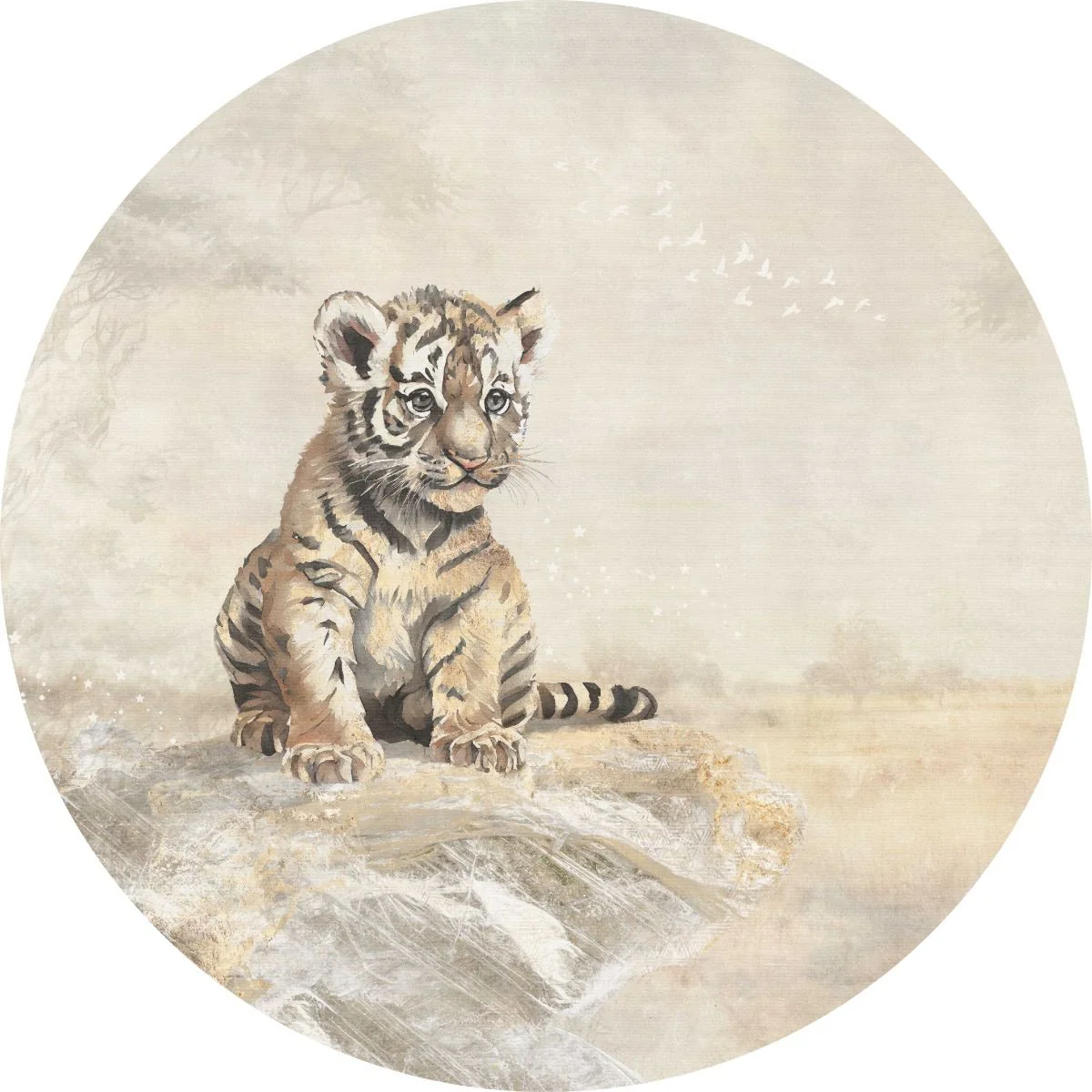 Behangcirkel Tijger | Circle of Life Collection | ⌀ 145 cm - Image 2